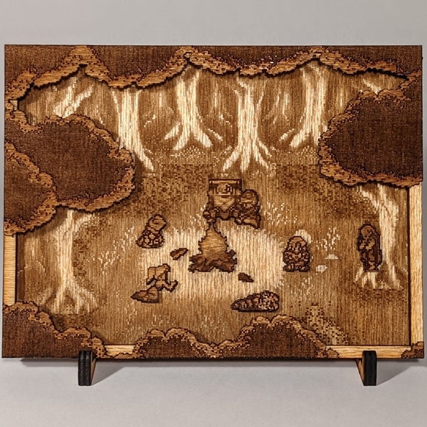 Chrono Trigger Fiona's Forest Wood Shadow Box: Video Game Art, Game Room Gift, Classic, Desk Display, Office Decor, Gamer Gift, Gift for Him