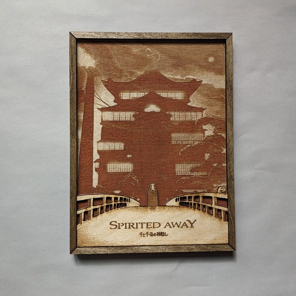 Spirited Away Bathhouse Title Box Art: Spirited Away Office Art, Game Room Decor, Studio Ghibli, Anime Gift Gift for Him, Gift for Her