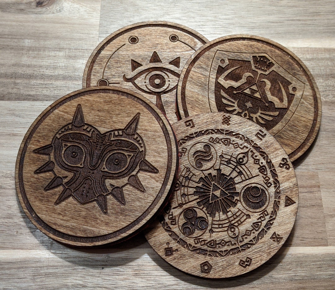 Zelda Coasters Set of Four Different Images Laser Engraved Etsy