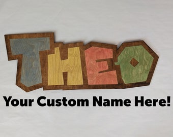 Custom Mario Name Signs: Mario Font Name Sign, Hand Painted Wood, Children Name Signs, Kids Bedroom, Kids Name Sign, Child Bedroom, Kid Gift