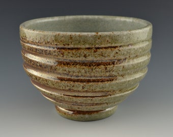 Unique Gift Brown and Red Stoneware Soda Fired Bowl Serving Bowl Birthday Gift 111731