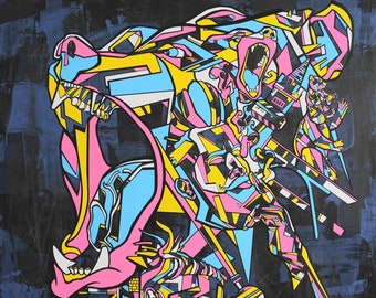 Print - Berlin inspiration - bear - street art - interior decoration - geometric art - Berlin