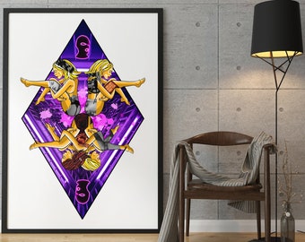 Print - BDSM - erotic art - digital painting - interior design - geometric art
