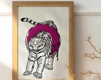 drawing - sketch - manga - comics - street art - geometric art - decoration - donuts - tiger
