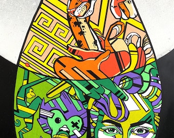 Original - Provocation - Spray and acrylic paint on road sign - street art - interior decoration