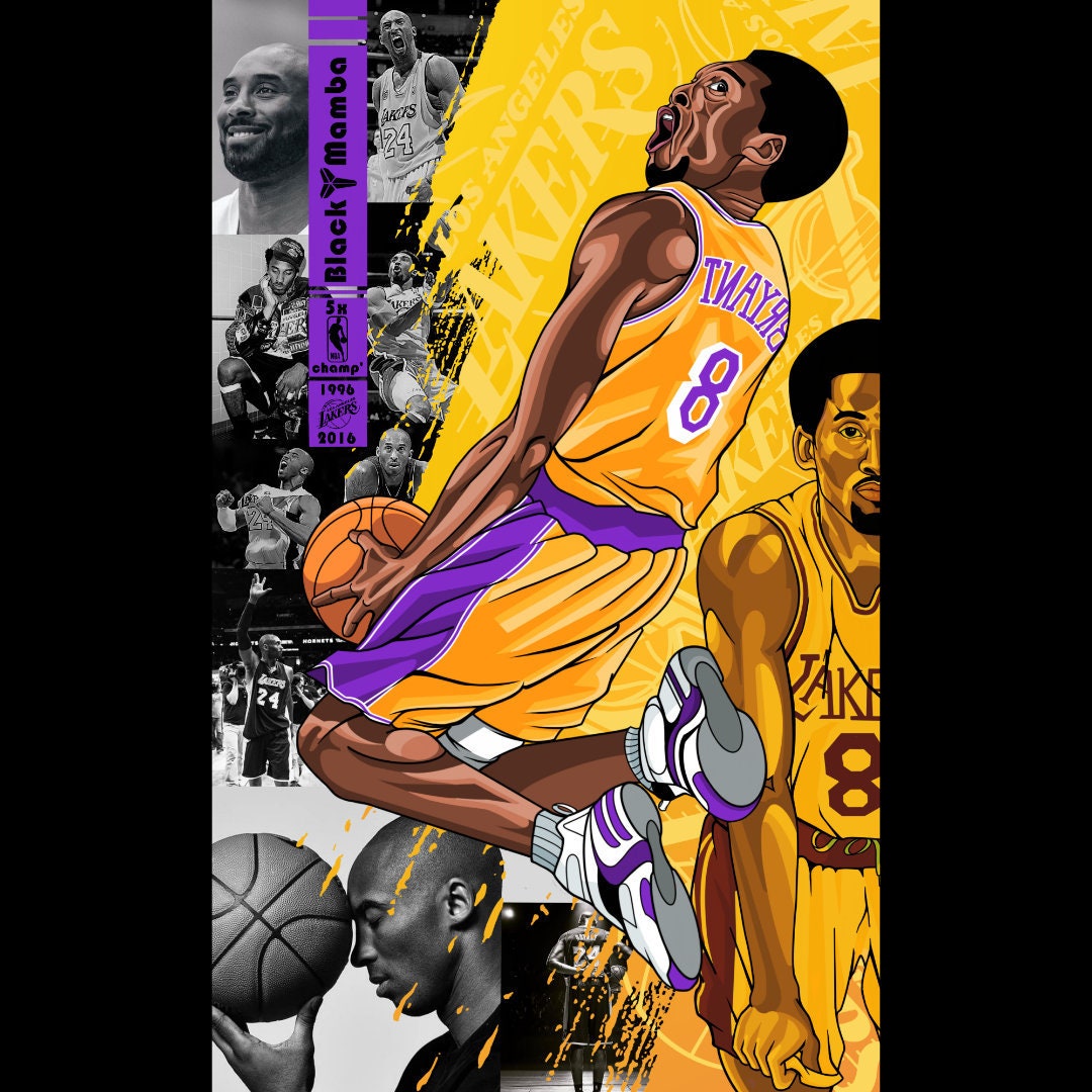 Kobe Bryant #kobe #bryant #kobebryant #blackmamba #mamba #nba #basketball  #lakers #comic #cartoon #vector #to…