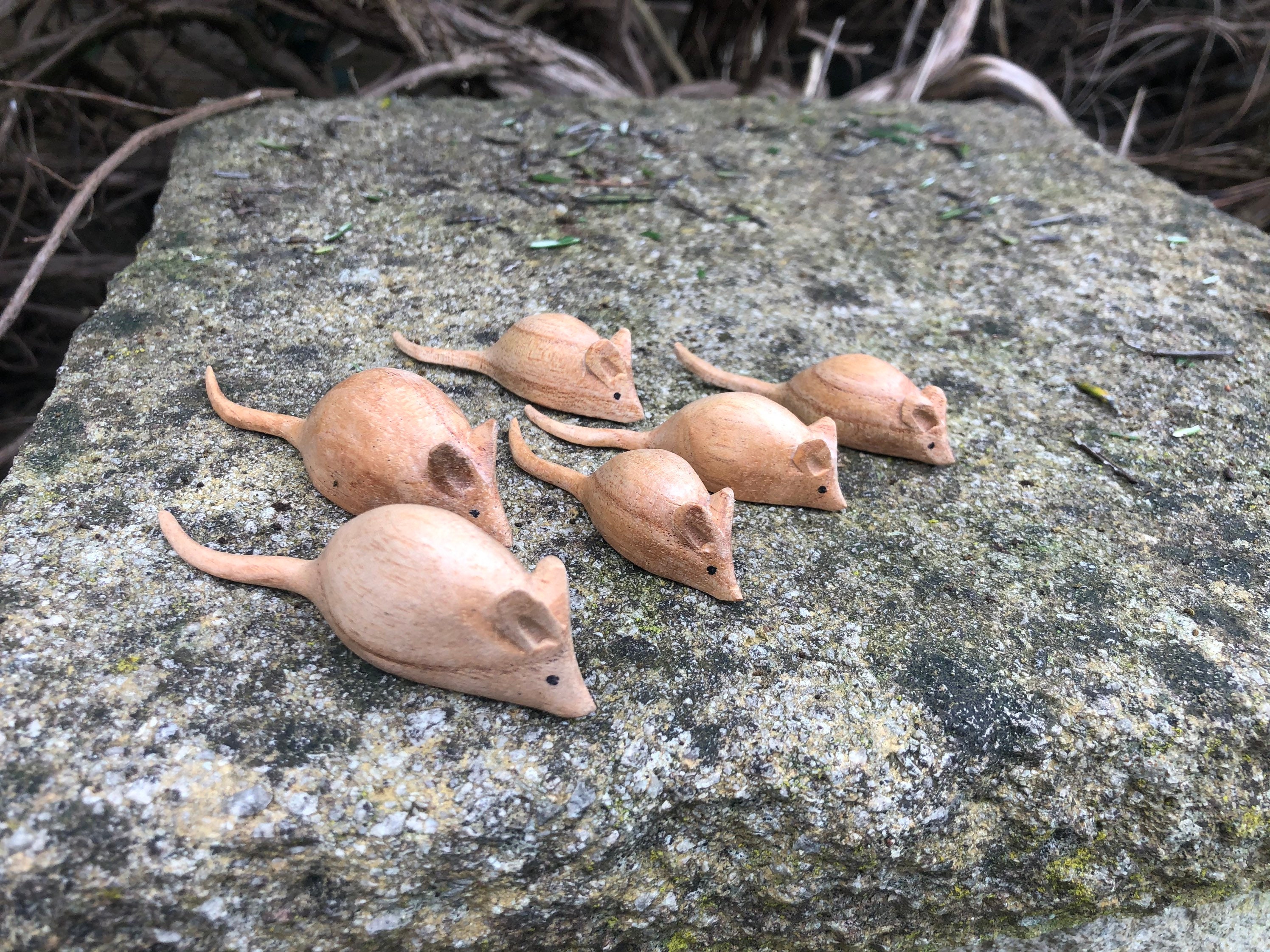 Handmade Mice Wooden Hand carved Ornament 68cm Mouse Natural Etsy