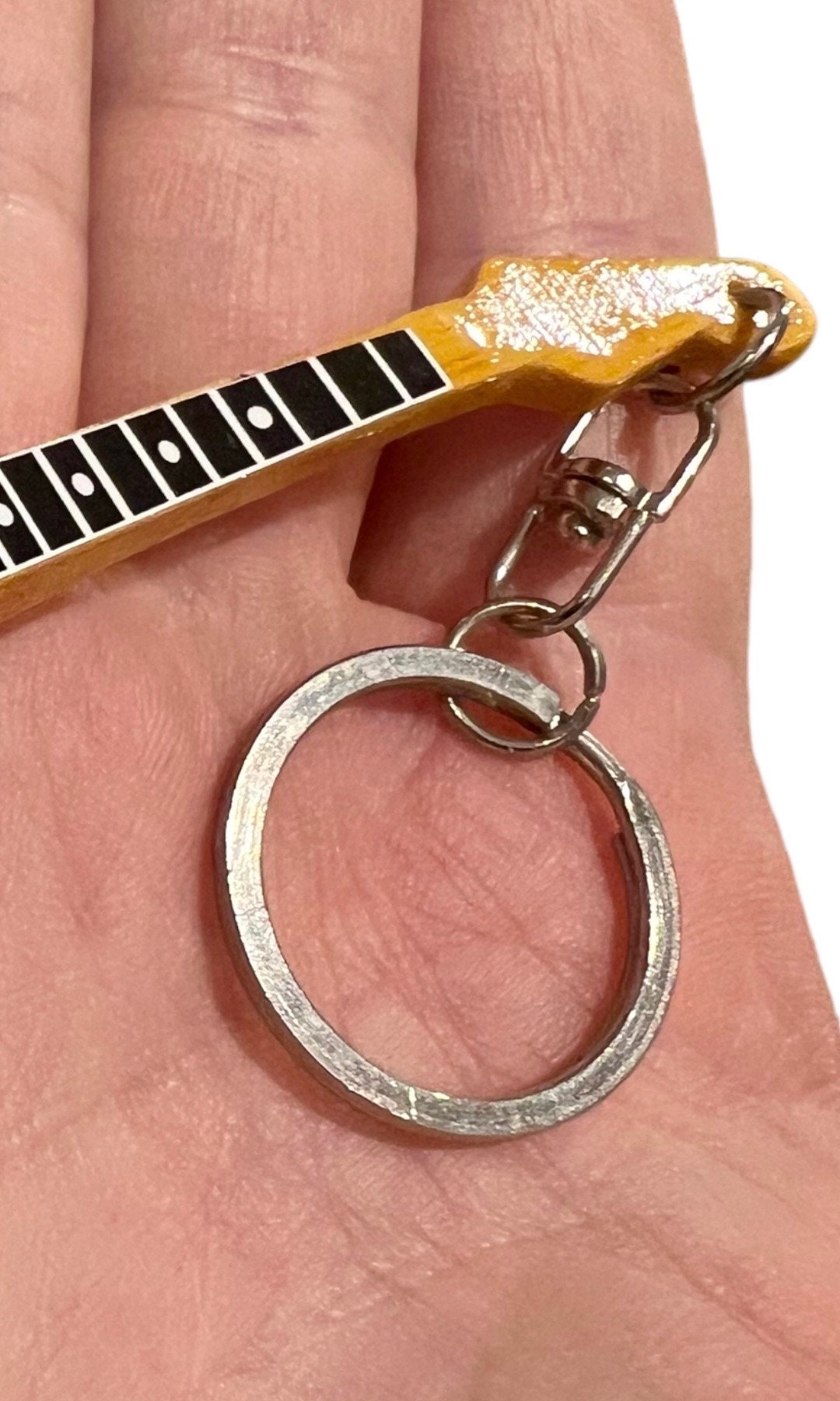 Personalized Name Handmade Mini Acoustic & Electric Guitar Keyring, Wooden Guitar Shape Keychain, Gift for Music Lover, Guitarist Gifts, Gift for Him/Her