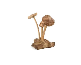 Wooden Mushroom Ornament – 10 cm Solid Wood Handcrafted Home Decor