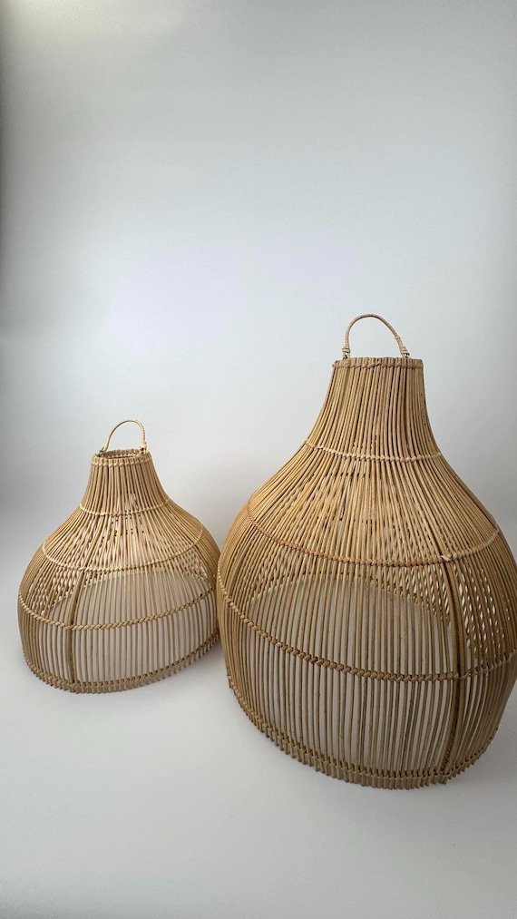 Handcrafted Wicker Lamp Shade – Natural Bamboo & Rattan