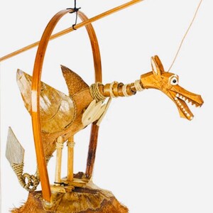 Gran viento chime dragon pájaro pájaro coco bambú hecho a mano | Etsy