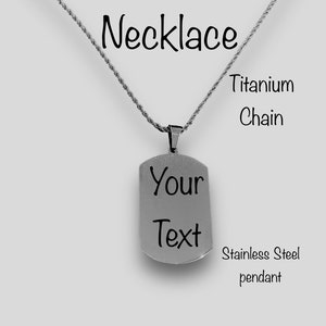Personalized Custom Soldier  style Pendant stainless steel with titanium chain gift for him