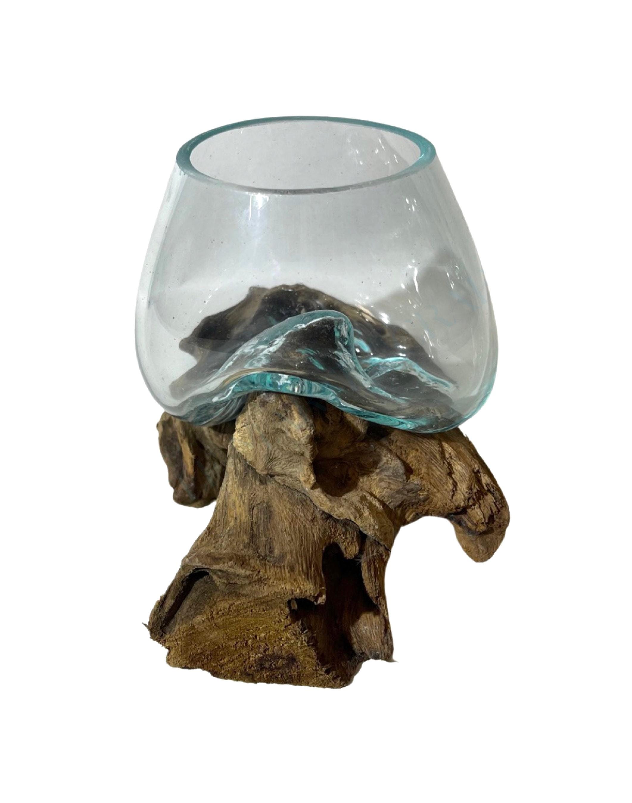 CUPOLA VINTAGE VETRO Display Con Base IN Legno Campana Bell Barattolo Guardare EUR 176,78