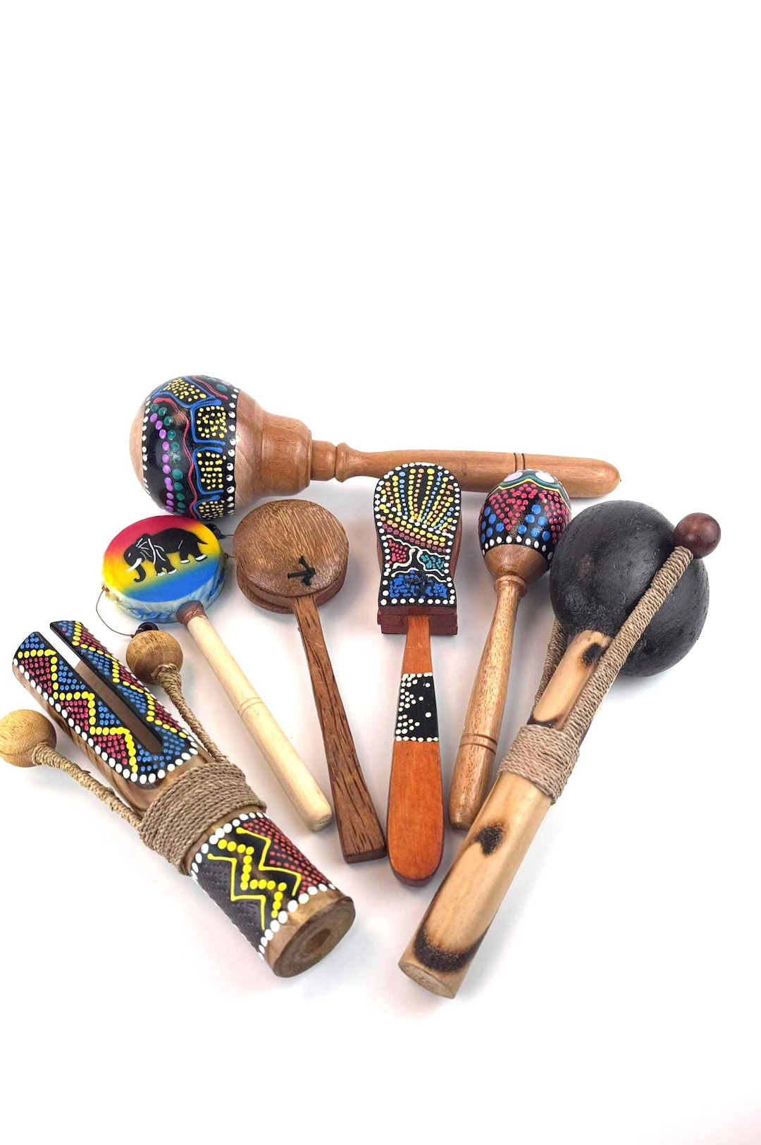 XL Bundle Music Instrument Set Handmade – Dot African Art Design for ...