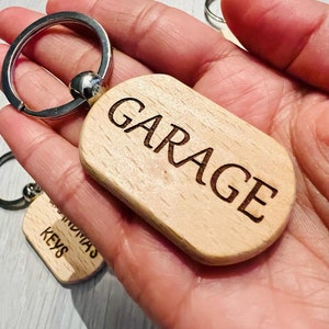 Personalised 3 shapes Wooden Keychain Keyring home house garage bulk engraved cheap best buy fast shipping gift for him her