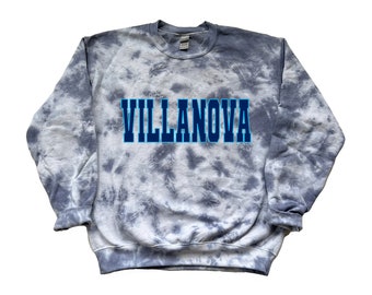 Villanova Retro Tie Dye Sweatshirt || College Style Sweatshirt