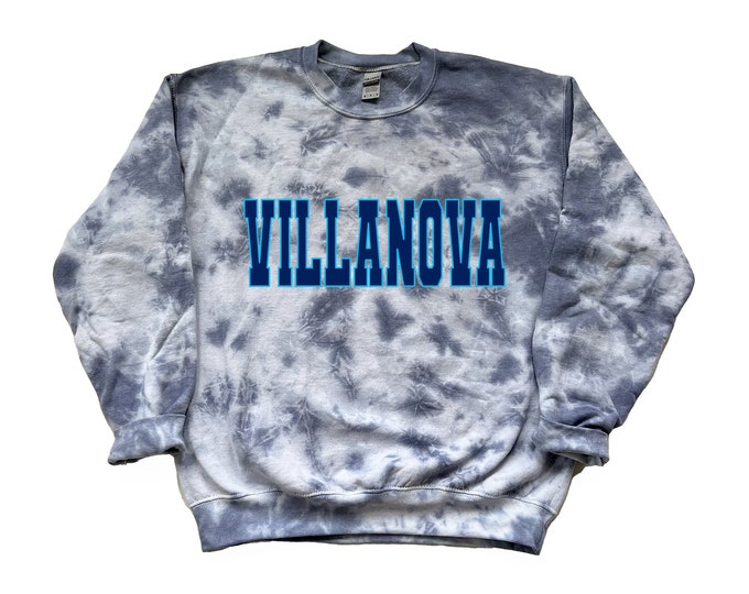 Villanova Retro Tie Dye Sweatshirt || College Style Sweatshirt