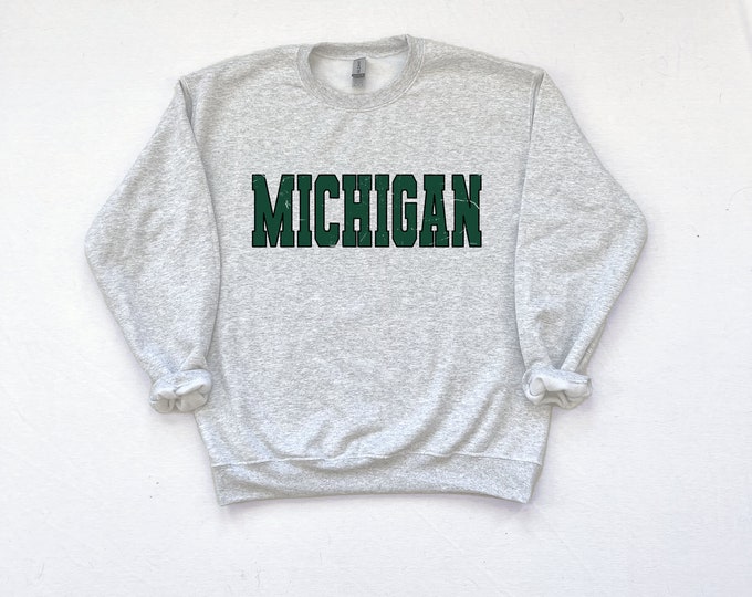 Michigan Retro Sweatshirt || College Style Sweatshirt