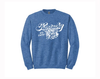 Kentucky Go Cats // Heather Royal Blue // College Style Sweatshirt