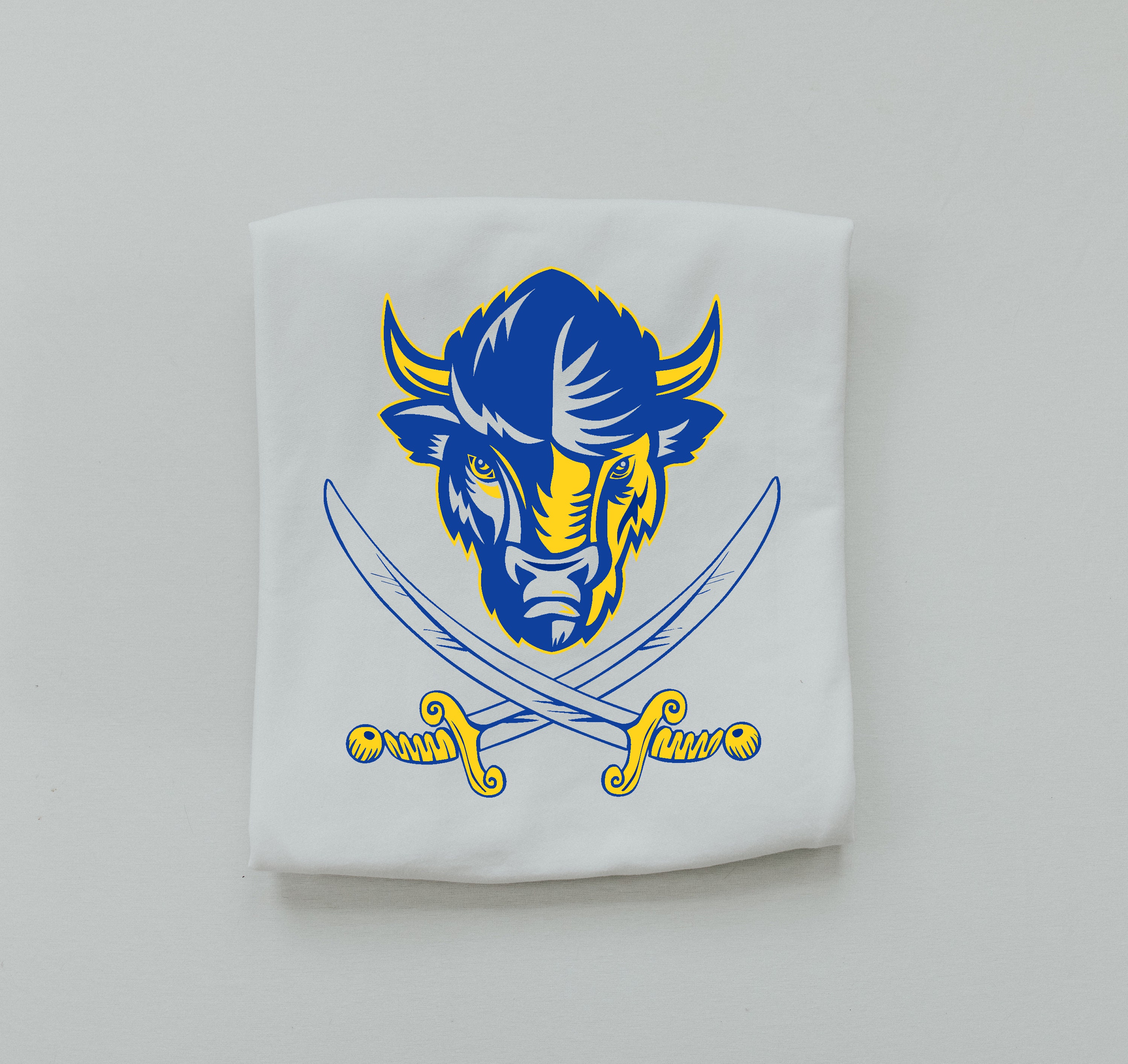 Buffalo Sabres Bison Head Logo- Blue/Yellow