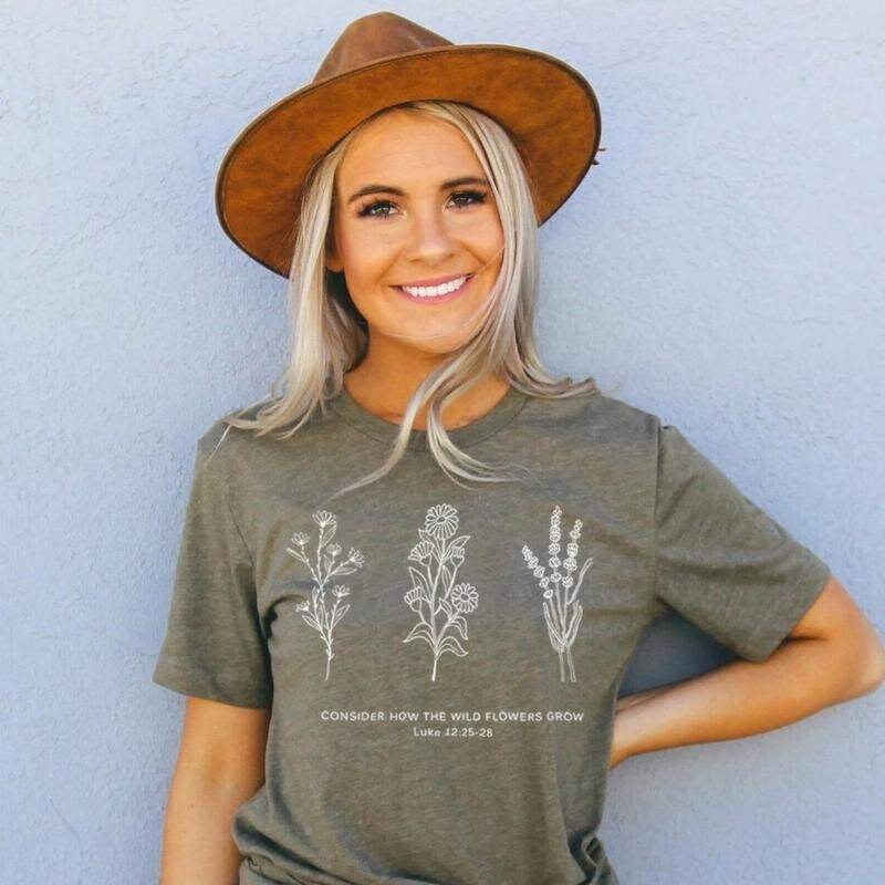 Flower Tee | Don't Worry- Consider How the Wild Flowers Grow | Fl…
