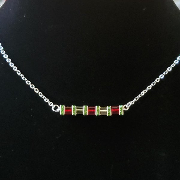 Sorority Crystal Bar Necklace Custom Colors Any Combination NPC NPHC Local Chapter Big Little Gift Birthstone