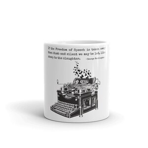 Libertad de expresión George Washington cita primera enmienda café taza idea de regalo político, citas presidenciales, regalo para los escritores