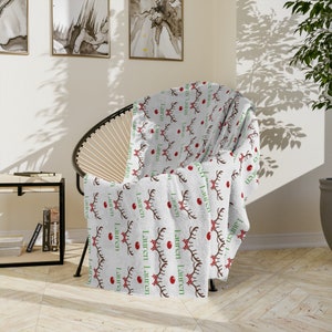 Custom Holiday Christmas Minky Blanket Personalize it with Any Name