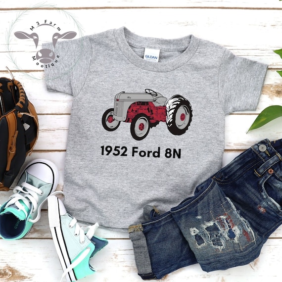 Toddler Tractor Shirt Features Red Ford 8n Tractor Short Etsy
