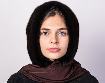 Womens Fur Hat, Winter Mink Fur Scarf Head