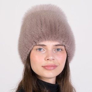 Fur Hat - Mink Hat - Knit Hat - Fox Fur