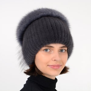 Womens Fur Hat - Mink Hat - Beanie Fur Hat