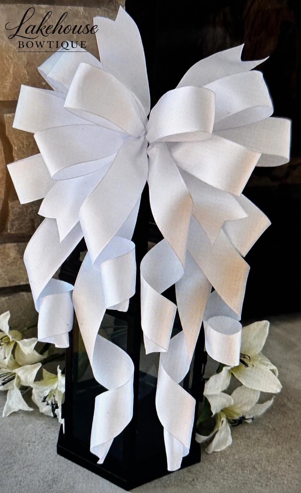 White Satin Bridal Bow