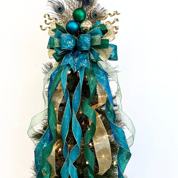 Peacock Christmas Tree Topper Etsy