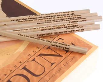 Dune Engraved Wood Pencils | Dune Graphite Pencil | Shai Hulud Pencil | Dune Writing | Engraved Wood HB Pencils | Custom Engraved Pencil