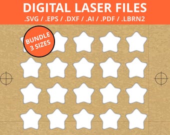 BUNDLE - 3 sizes - Star style Aluminum Tags Jig Template For Engraving | Digital Product | SVG, DXF, pdf, eps, ai, lbrn2 | Lightburn