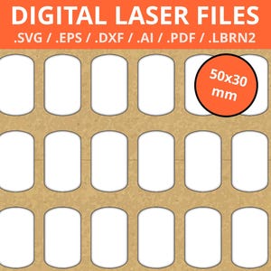 Plantilla de aluminio para placa de identificación de perro para grabado de 50 x 30 / Producto digital / SVG, DXF, PDF, eps, ai, lbrn2 / Descarga instantánea / Lightburn