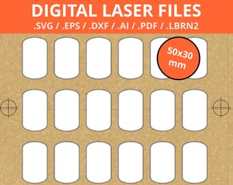 Dog Tag Aluminum Jig Template For Engraving 50x30 | Digital Product | SVG, DXF, PDF, eps, ai, lbrn2 | Instant Download | Lightburn