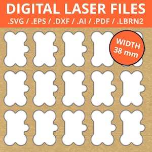 Plantilla de plantilla para etiquetas de aluminio estilo hueso de perro para grabado de 38 mm / Producto digital / SVG, DXF, PDF, eps, ai, lbrn2 / Descarga instantánea, Lightburn