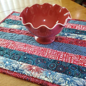Red, White and Blue Table Topper Placemat Miniture Quilt