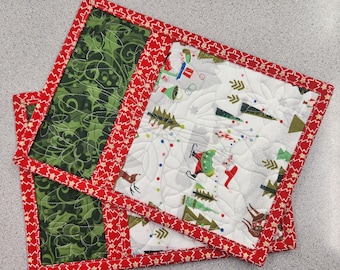 Alfombra retro de taza navideña - Alfombra de merienda de Papá Noel - Colcha en miniatura de reno