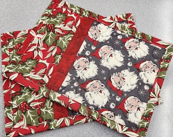 Alfombra de taza de Navidad vintage - tapete de refrigerio - edredón en miniatura