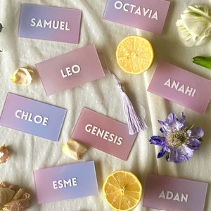Gradient Acrylic Wedding Name Place Cards