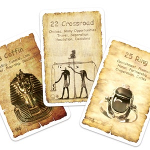 Lenormand Cards Egypt series bridge size | 36 laminated cards | with key meanings