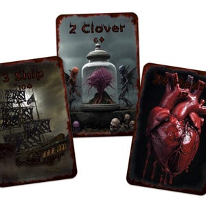 Nightmare Visions Lenormand | 45 cartas laminadas | Baralho de Halloween