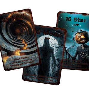 Nightmare Visions Lenormand | 45 laminated cards | with key meanings | Halloween deck