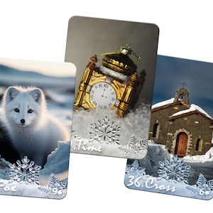 Cartas Lenormand Crystal Frost / tamaño puente / 46 cartas laminadas
