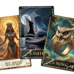 El Velo de los Sueños Lenormand / Baraja de Oráculo Dual de Luz y Sombra / 90 cartas