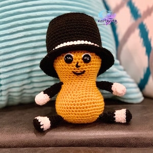 Baby Nut Crochet Pattern, amigurumi, DIGITAL DOWNLOAD, Mr. Peanut, Planters, Commercial