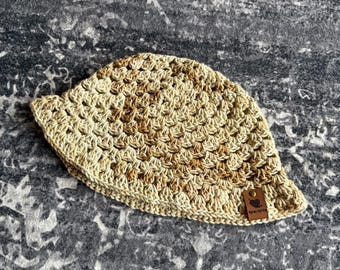 Tan Multi Crochet Adult Bucket Hat Handmade Accessories Clothing Hats Stocking Stuffer Winter Gift